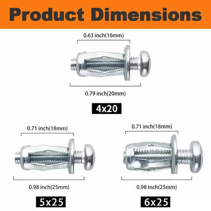 Button Rivet Locking Nuts Set - Heavy-Duty