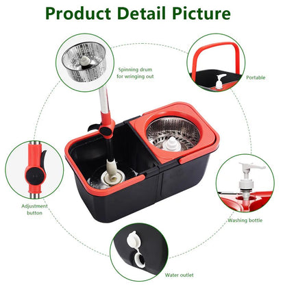 Spin Mop and Bucket Set, 360° Spin Mopping Cleaning Supplies