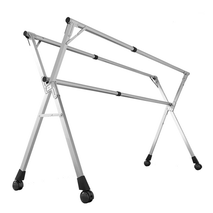Foldable Stainless Steel Clothes Drying Rack with Wheels