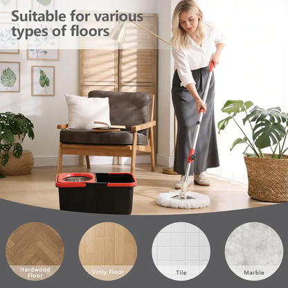 Spin Mop and Bucket Set, 360° Spin Mopping Cleaning Supplies