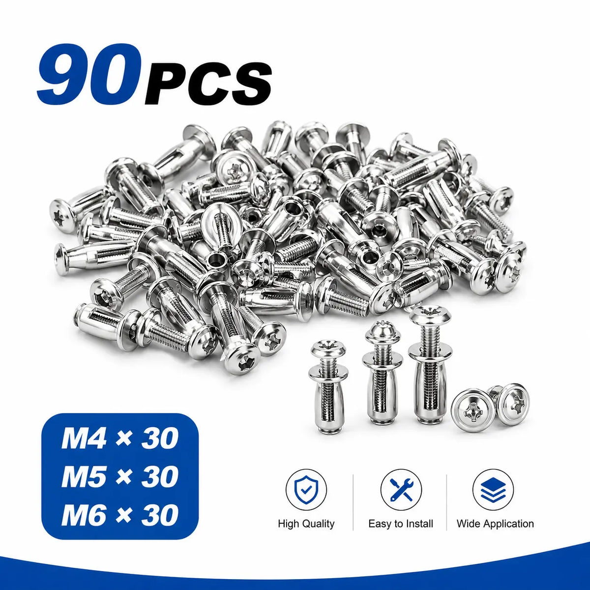 Button Rivet Locking Nuts Set - Heavy-Duty